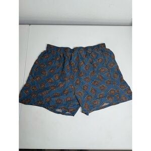 Vintage 90s Montage Navy Brown Men’s Silk Boxer Shorts Size L See Description